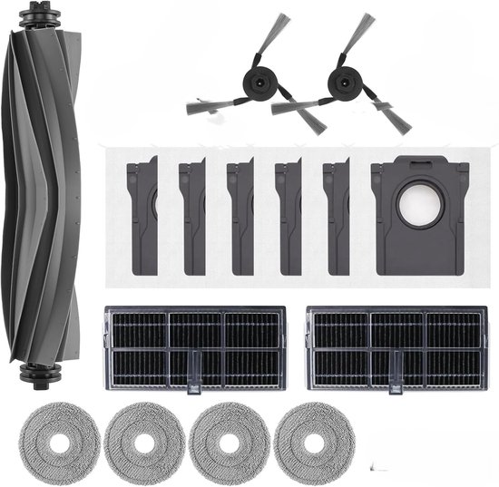 Für Dreame X40/x40 Pro/s30 Pro Ultra, X40 Ultra/l40 Ultra/x40 Master Saugroboter: 1 Hauptbürste, 2 Filter, 2 Seitenbürsten, 4 Wischmopps, 6 Staubbeutel