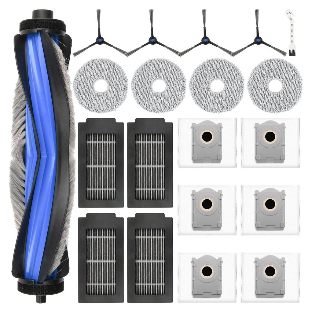 20-teiliges Zubehörset Für Ecovacs Deebot T50 Omni / T50 Pro Omni / T50 - Hauptbürste, Staubbeutel, Wischmopps, Filter Und Seitenbürsten