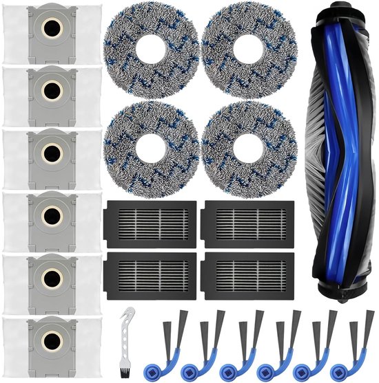 22-teiliges Ersatzteilset Für Ecovacs Deebot T30c Omni, T30c, T50s & N50 (bürsten, Pads, Filter, Beutel).