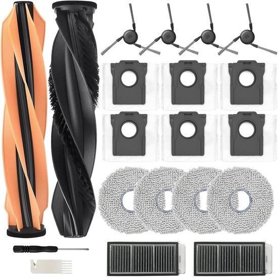 Zubehör Für Dreame X50 Ultra Complete/l50 Pro Ultra/l40s Pro Ultra: 2 Hauptbürstenköpfe, 6 Staubbeutel, 4 Seitenbürsten, 2 Filter, 4 Wischpads