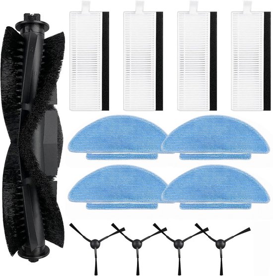 Ersatzteilset (13-teilig) Für Tikom L9000/sl60d/sg60/sl61 Saugroboter – Hauptbürste, Filter, Seitenbürsten, Wischpads