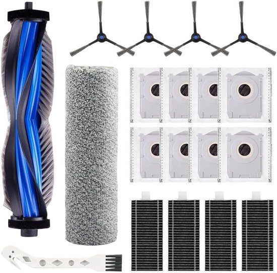 Das 19-teilige Zubehörset Für Den Ecovacs Deebot X8 Omni/x8 Pro Omni Umfasst Eine Bürste, Einen Filter, Einen Staubbeutel, Eine Wischwalze Und Ersatzteile.