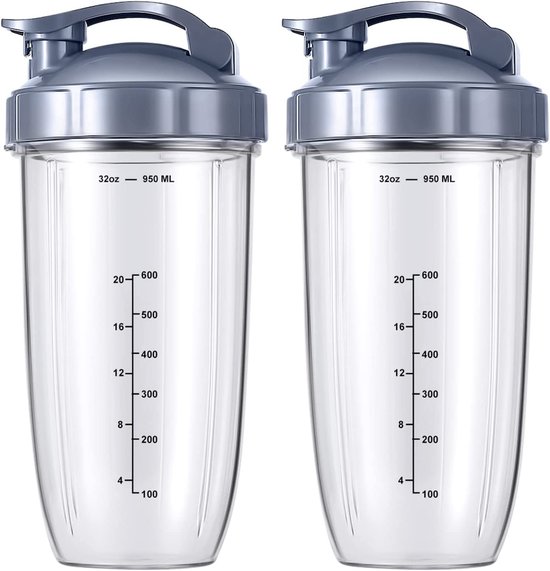 2er-pack – Ersatz-mixbecher Für Nutri Bullet Mixer – Mixerzubehör – Für Nutri Bullet 600w/900w Mixer – 946 Ml Mixbecher Mit Deckel