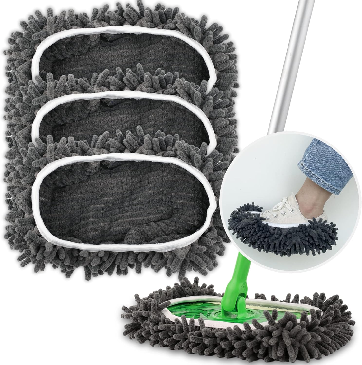 Staubdichte Moppbezüge, 3er-pack Wiederverwendbare Reinigungspads, Passend Für Swiffer-mopps.