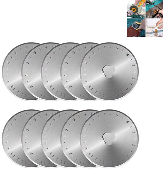 10-teiliges Set Mit 45-mm-ersatzklingen Für Rollschneider Mit Wellenschliff, Scharfes Schneidewerkzeug Für Stoffpatchwork