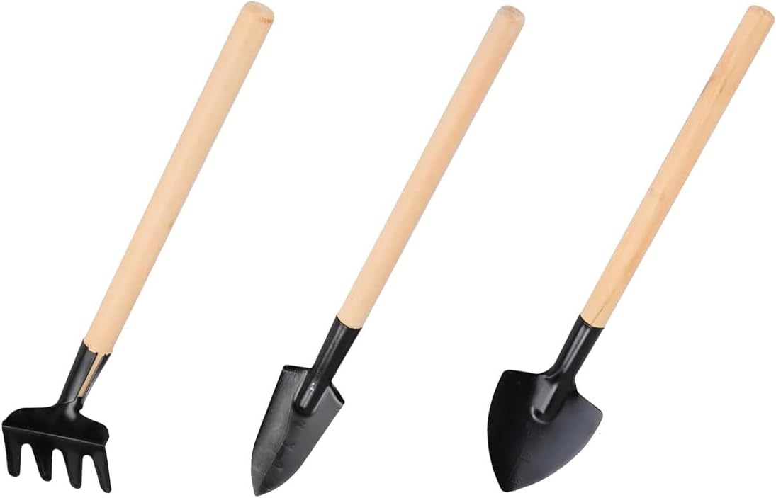 Kleines Gartenwerkzeug-set, 3-teilig: Kleine Schaufel, Mini-stößel, Rechen. Geeignet Für Zimmerpflanzen, Sukkulenten, Bonsai Und Topfpflanzen. Stil 2
