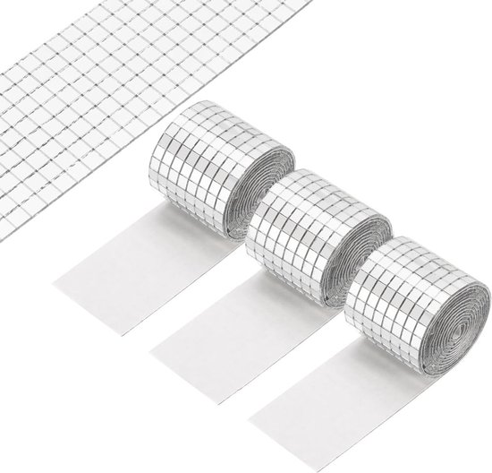 Mosaiksteine, Selbstklebende Mosaikfliesen, Mini-quadrat-glasspiegelaufkleber, Für Diy-bastelarbeiten, Disco-dekorationsaufkleber, 4 Cm X 1 M, Silber