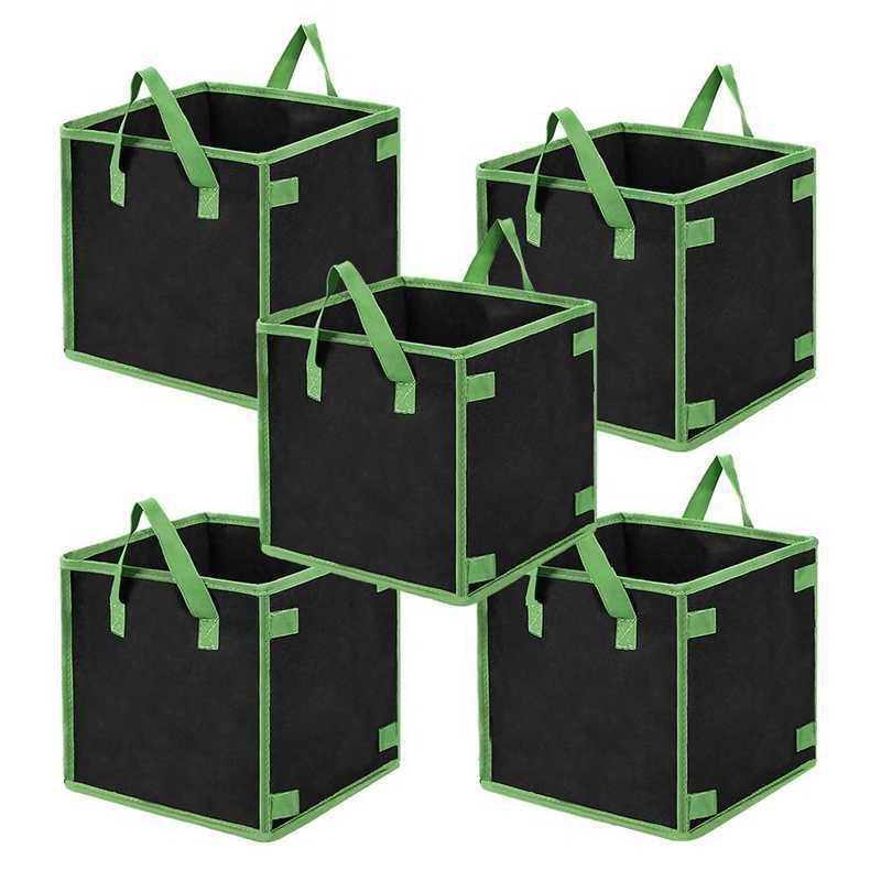 Pflanzbeutel, Formschöner Pflanzbeutel, Quadratischer Gartenbeutel, Blumentöpfe, 5er-pack, 27 Cm (10,6 Zoll)