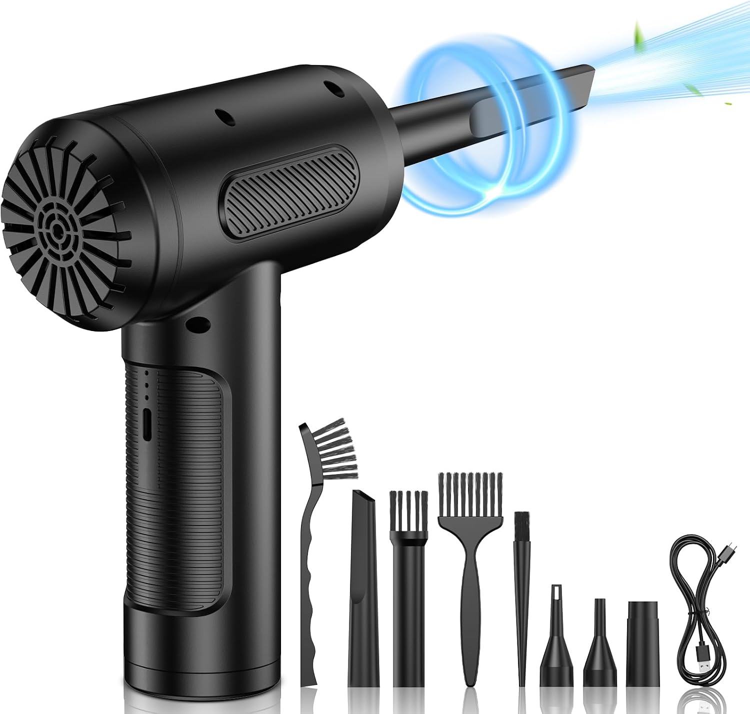 Elektrischer Staubbläser, 4000 Mah, 20 W, 4 H, 130.000 U/min, 52 M/s Turbo-luftstrom, Typ-c 20 W Schnellladung, 4000 Mah Akku
