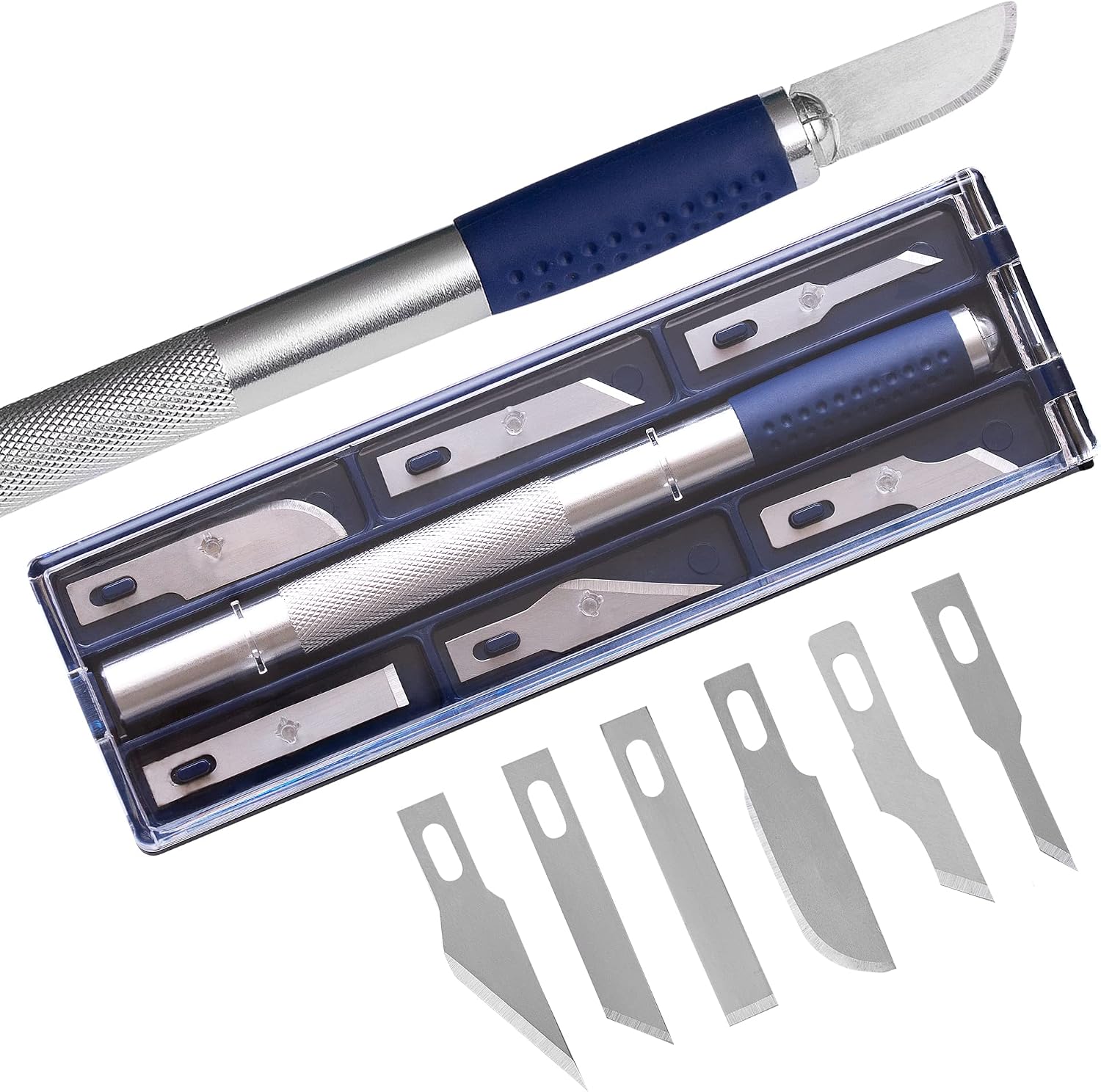 1 Präzisionsmesser Mit 6 Klingen Aus Kohlenstoffstahl – 7-teiliges Bastelmesserset Zum Schneiden, Schnitzen, Modellieren Und Für Diy-bastelprojekte