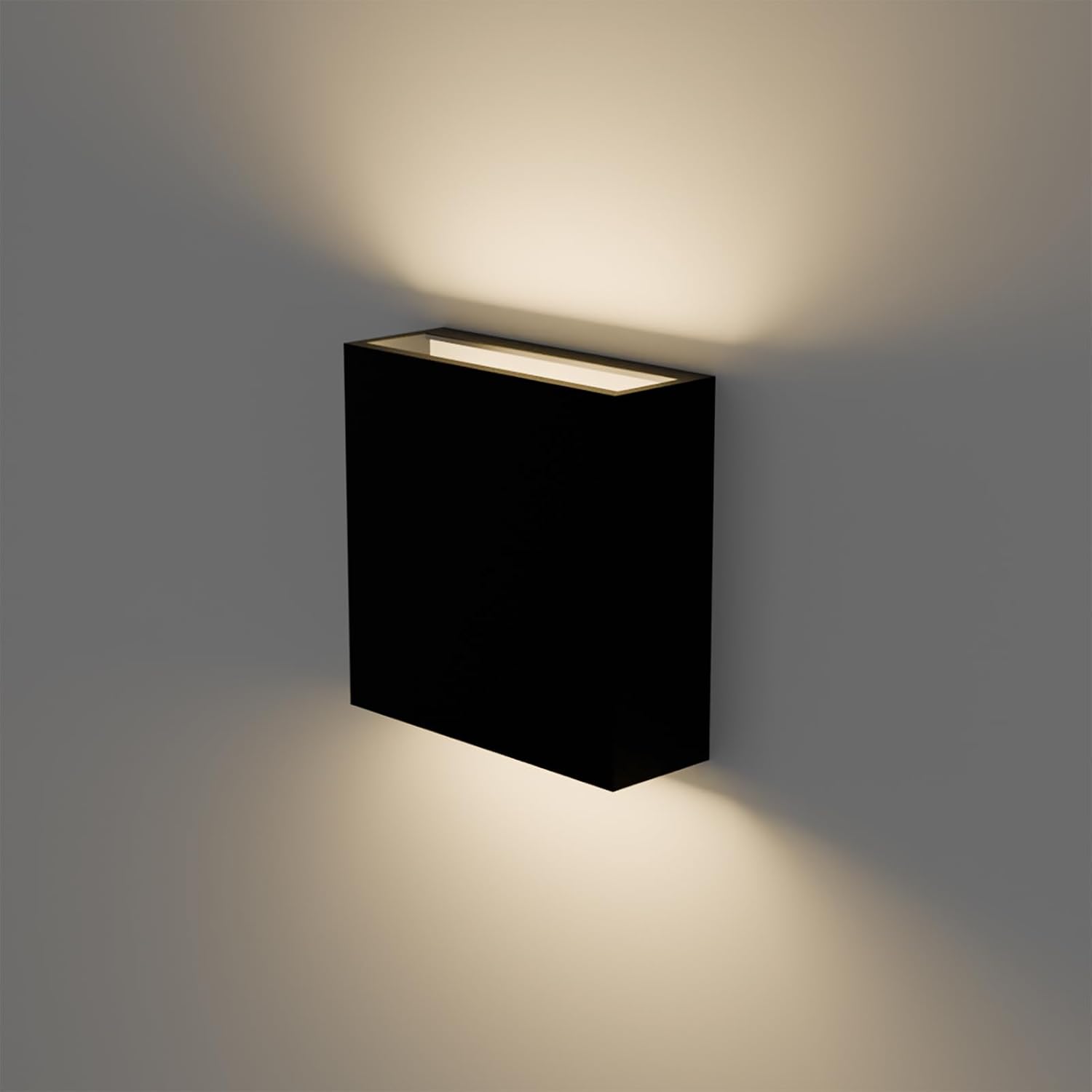 Moderne Led-wandleuchte, Außenbeleuchtung Von Oben/unten, Wasserdichte Leuchte Aus Schwarzem Aluminium, 3000 K, Für Flure Und Veranden