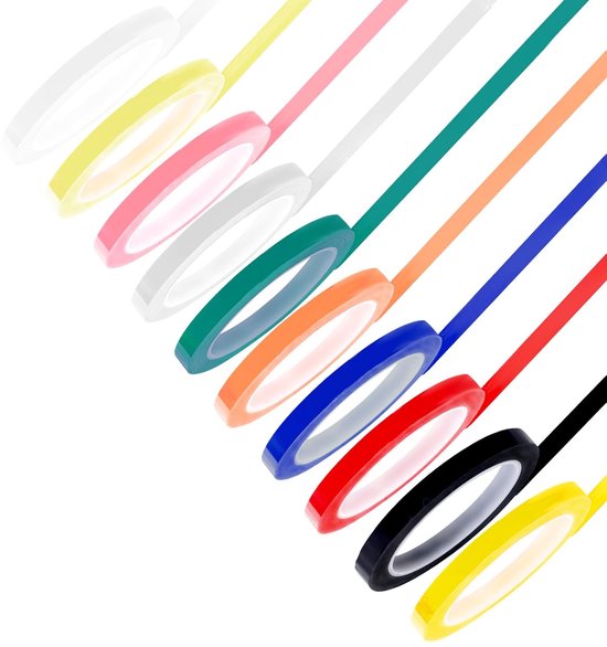 10 Rollen Kennzeichnungs- Und Positionierungsband, 5 Mm × 66 M × 0,05 Mm, Instrumentenkennzeichnungsband – 10 Farben, Wasserdicht, Korrosionsbeständig