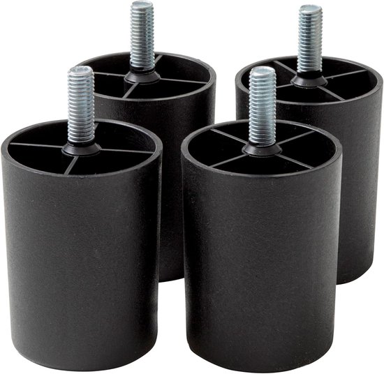 4-teiliges Set – Runde Möbelbeinschoner – Stuhlbeinüberzüge Aus Kunststoff – Tischzubehör – Bodenschoner – Stuhlbeinüberzüge – Möbelbeine – Schwarz