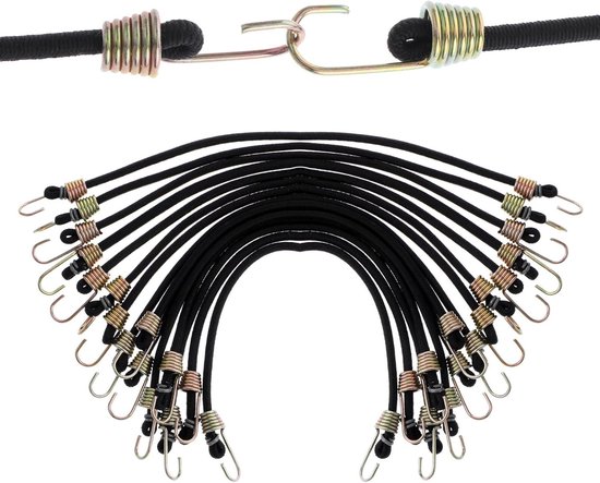 15-teiliges Set Aus Elastischen Gummiseilen Zur Ladungssicherung, Für Planen Und Fahrräder – 25,4 Cm Lange Gummiseile Mit Metallhaken