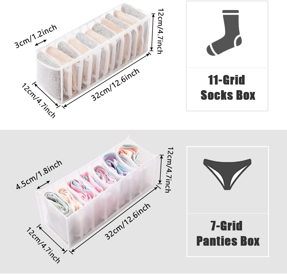 2-teiliger, Faltbarer Schubladenorganizer, Geeignet Für Aufbewahrungsbeutel, Unterwäsche, Babykleidung Und Krawatten (weiß).