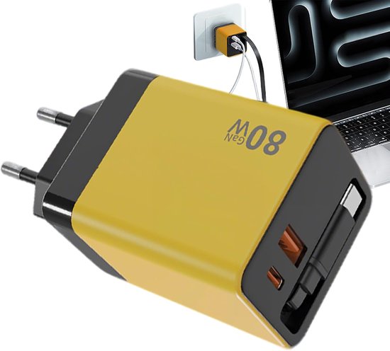 80-w-schnellladestation Für Mehrere Geräte, Wiederaufladbares Und Erweiterbares Ladegerät Für Handy, Tablet Und Laptop – Für Unterwegs Und Im Büro
