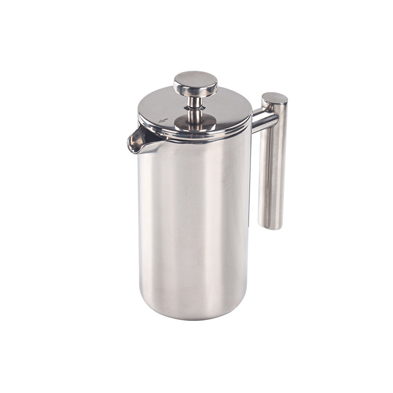 French-press-kaffeebereiter, 1,5 Liter, Edelstahl, Doppelwandig Isoliert, Silber, 1500 Ml