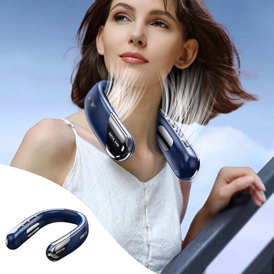 Tragbarer, Blattloser Nackenventilator Mit 2400-mah-akku, 5 Geschwindigkeitsstufen, Ideal Für Den Sommer Und Sport – Perfekt Für Zuhause (für Männer, Frauen Und Jugendliche) – Geschenkidee