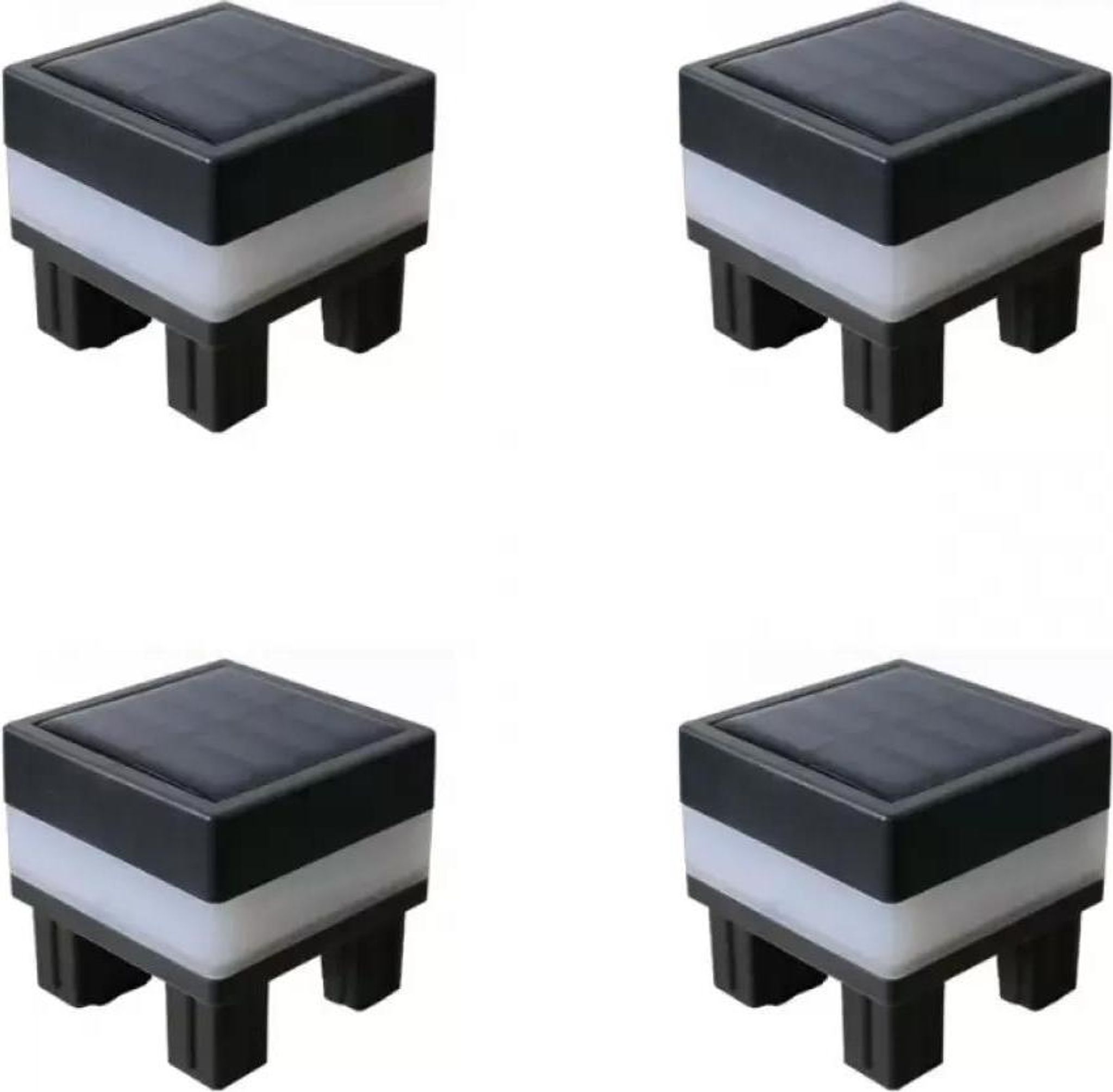 4-teiliges Solar-led-terrassenleuchten-set, Wasserdichte Außenblinkleuchten Für Zäune, Terrassen, Geländer, Balkone Und Gartenbeleuchtung.