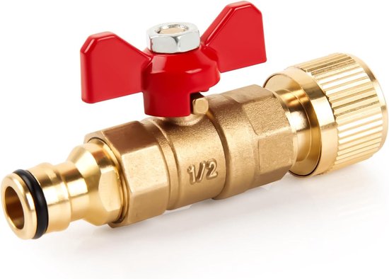 Messingkupplung Mit Steuerventil – Für 1/2"- Und 3/4"-gartenschlauch, Schlauchtrommel Und Tank