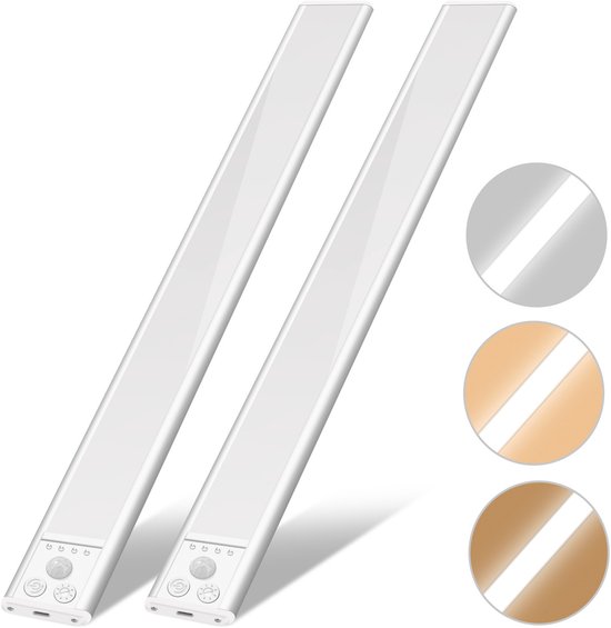 Schrankleuchte – Magnetisch – Mit Bewegungsmelder – 41 Leds – 3 Farbtemperaturen – Dimmbar – Magnetisches Design – 30 Cm – 2er-pack