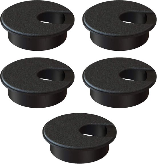 Kabeldurchführungen Für Den Schreibtisch – Kabelorganisator – Arbeitsplatzorganisation – 5er-pack, Abs-kunststoff, 50 Mm (2 Zoll), Schwarz
