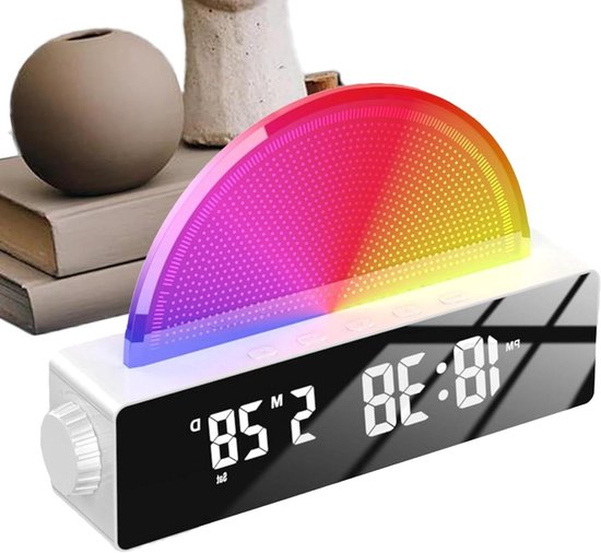 Lichtwecker – Natürlicher Wecker – Sanftes Erwachen – Sonnenaufgangssimulation – 10 Farben – Weiß