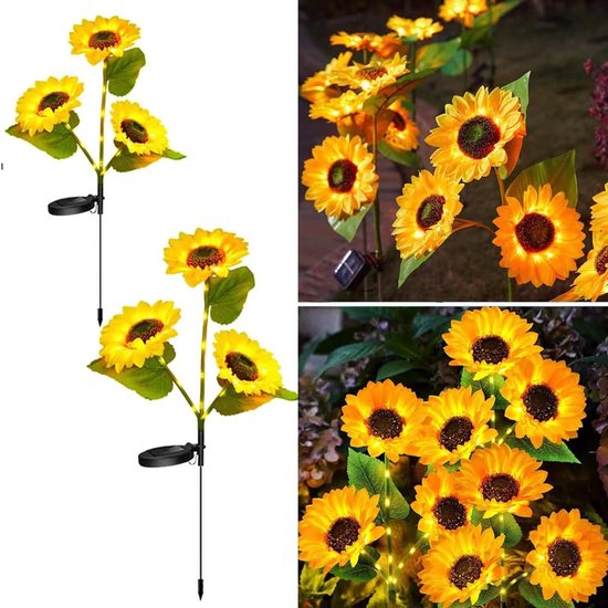 Dreiflammige Solarleuchte – Gartenbeleuchtung – Ip44 Wasserdicht – Automatische Ein-/ausschaltung – 2 Beleuchtungsmodi – Solarbetrieben – Außenleuchte – Stimmungsbeleuchtung – Terrasse