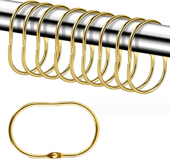 30 Metall-gardinenringe, 35 Mm Gardinenringe, Gardinenclips, Metall-duschvorhangclips, Geeignet Für Gardinen Und Gardinenstangen (gold).
