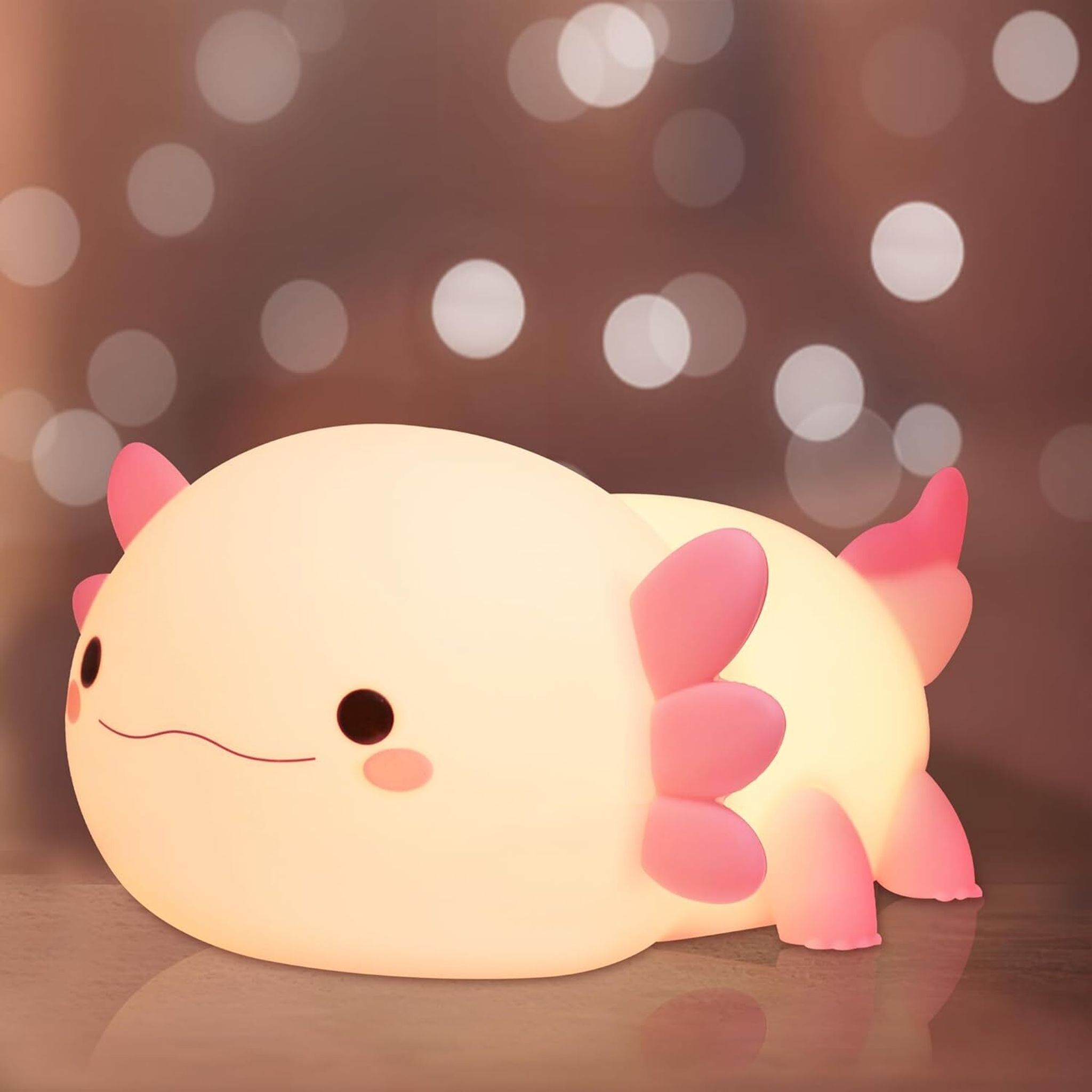 Niedliches Mexikanisches Axolotl-nachtlicht Aus Silikon, Dimmbare Usb-nachttischlampe Mit Timer Für Kinderzimmer