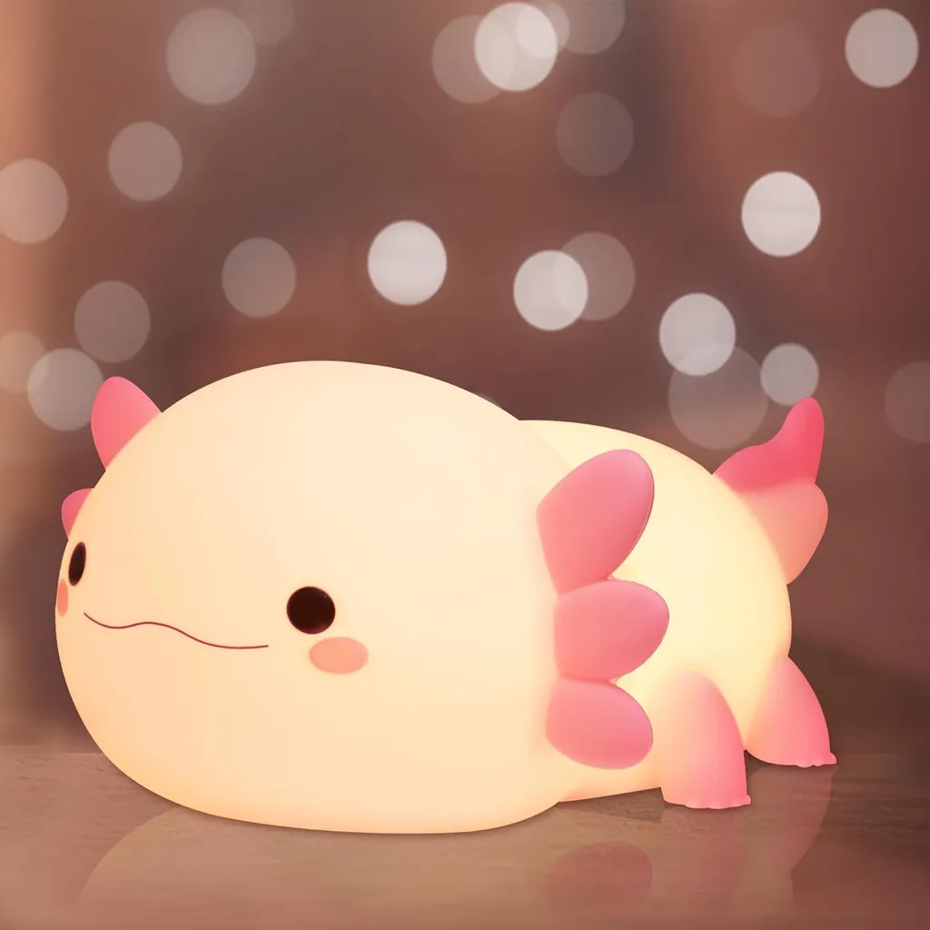 Niedliches Mexikanisches Axolotl-nachtlicht Aus Silikon, Led-nachtlicht Für Babys, Dimmbare Usb-nachttischlampe, Dekorative Kinderlampe Fürs Kinderzimmer, Mit Timer.