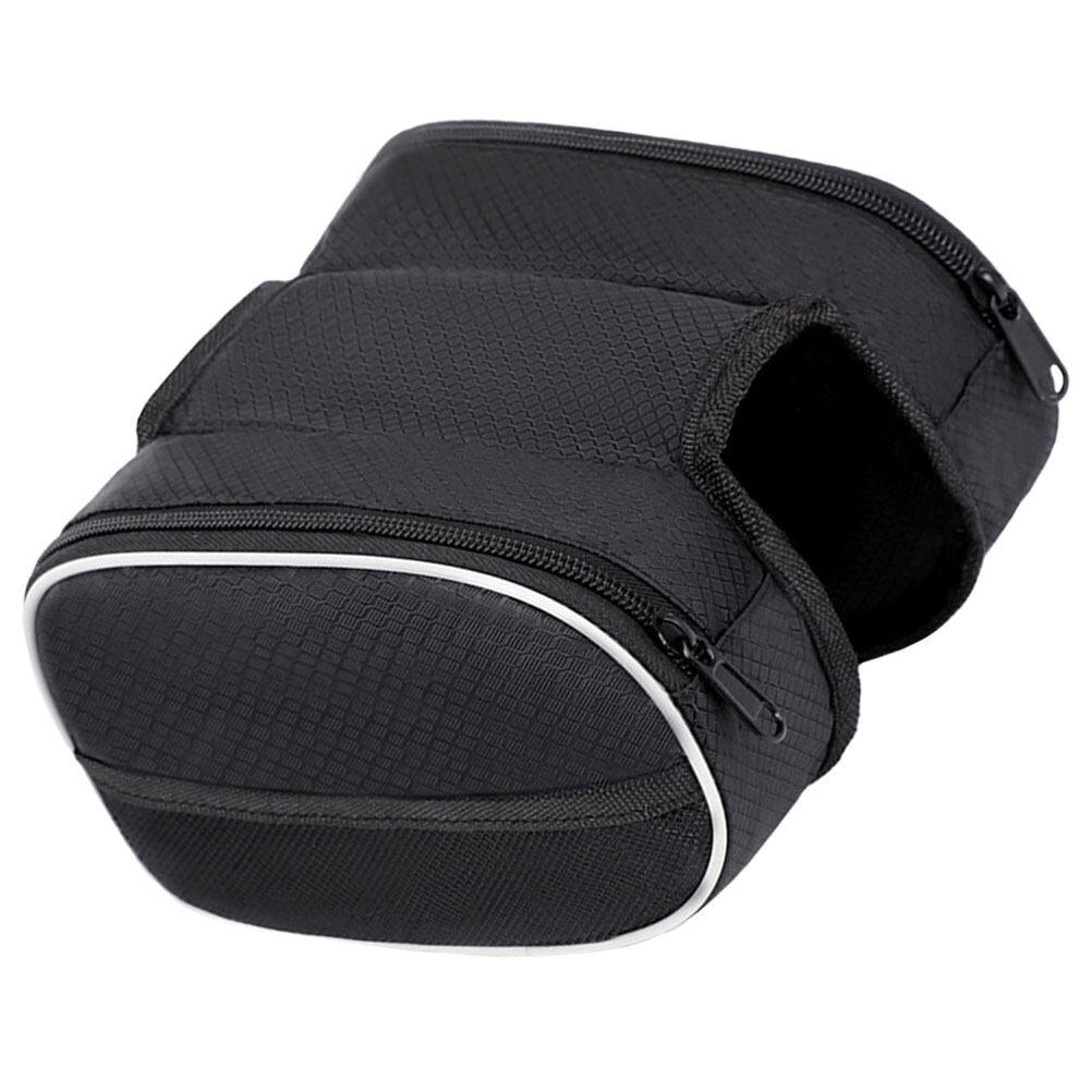 Fahrradtasche Aus Schwarzem Oxford-nylon Zur Sicheren Aufbewahrung Von Smartphones Und Wichtigen Utensilien.
