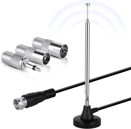 Dab-zimmerantenne Für Hifi-anlagen, 3 M Fm-teleskopantenne Mit Magnetfuß Für Stereo-verstärker Und Heimkino-empfang