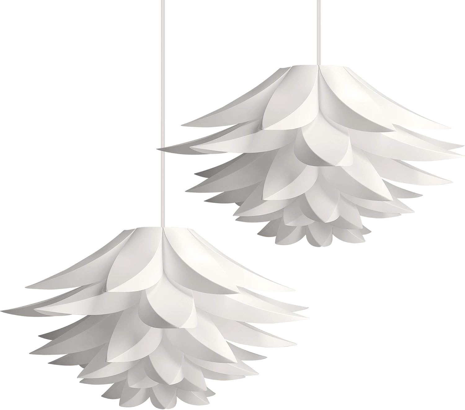 2-teiliger Puzzle-lampenschirm – Diy-lampenschirmset Mit Lotusblumenmotiv – Für Hänge- Oder Stehlampen – Durchmesser 50 Cm – Weiß