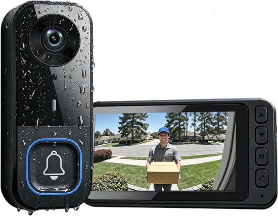 Kabellose Video-türklingel Mit Kamera Und 4,5-zoll-monitor, Kein Wlan/keine App Erforderlich, Zwei-wege-audio, Nachtsicht, Wasserdichte Gegensprechanlage Mit 120°-weitwinkel