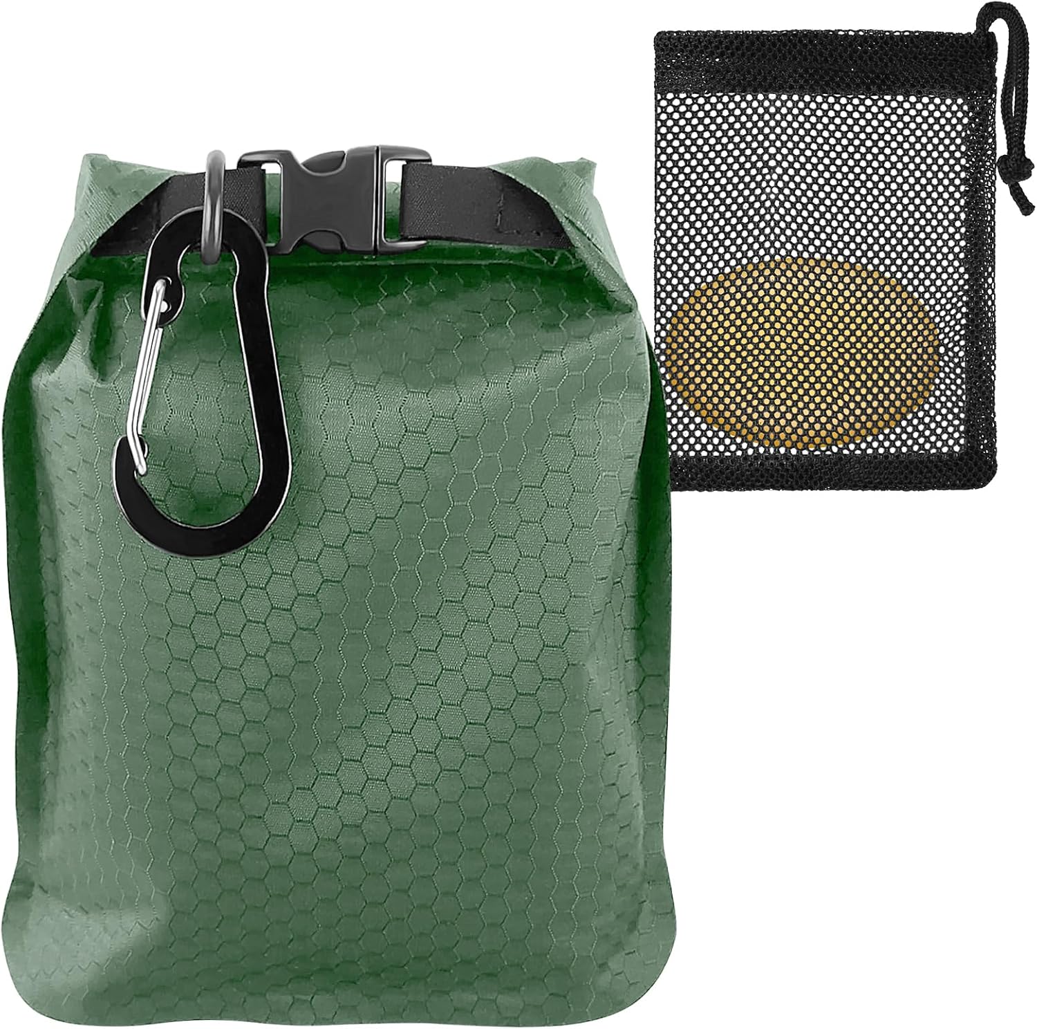 Seifenbeutel Mit Seifennetz Und Karabinerhaken. Wasserdicht, Schnelltrocknend, Ultraleicht, Ideal Für Reisen, Camping Und Outdoor-aktivitäten. Grün Und Kompakt.