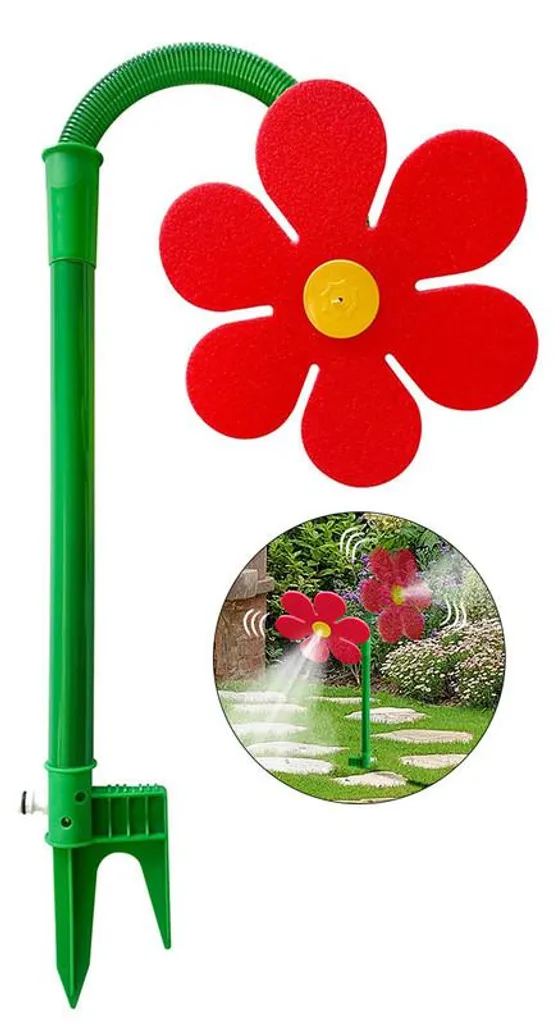 Rasensprenger, 360° Drehbarer Blumensprenger, Lustiger Gartensprenger, Geeignet Für Kinder Und Haustiere, Gartenbewässerung Und Spiel, Rot.