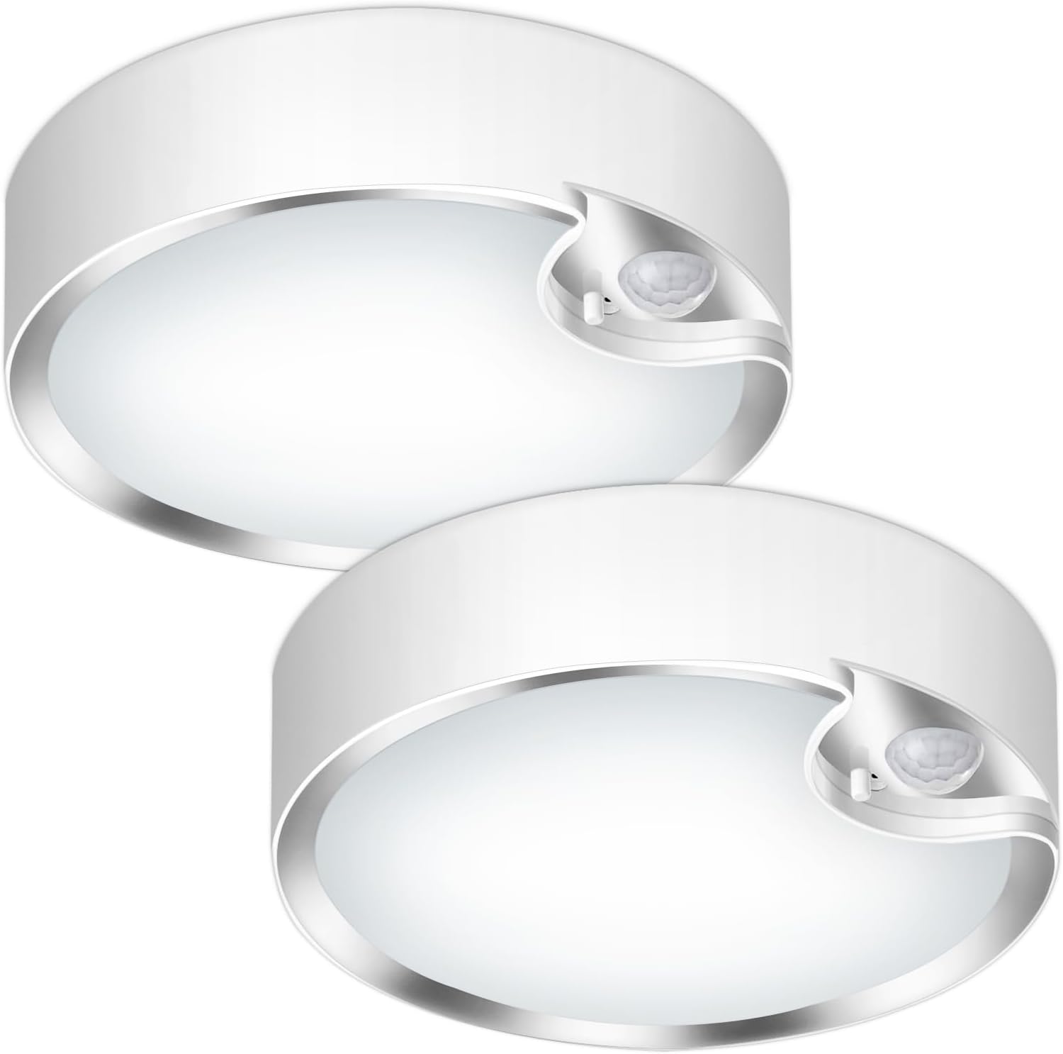 2-teilige Deckenleuchte Mit Bewegungsmelder – Batteriebetrieben – 400 Lumen – 6000 K – 19,8 Cm – Bewegungsmelder