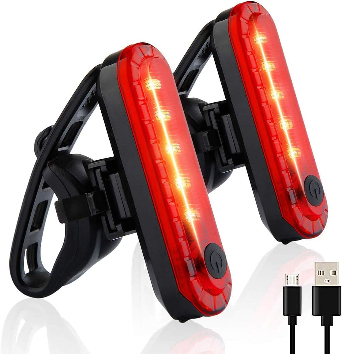 Zweierpack Fahrradrücklichter, Ultrahelle, Usb-wiederaufladbare, Hochintensive Rote Leds, Passend Für Jeden Fahrradhelm, Sicherheits-taschenlampe Für Radfahrer