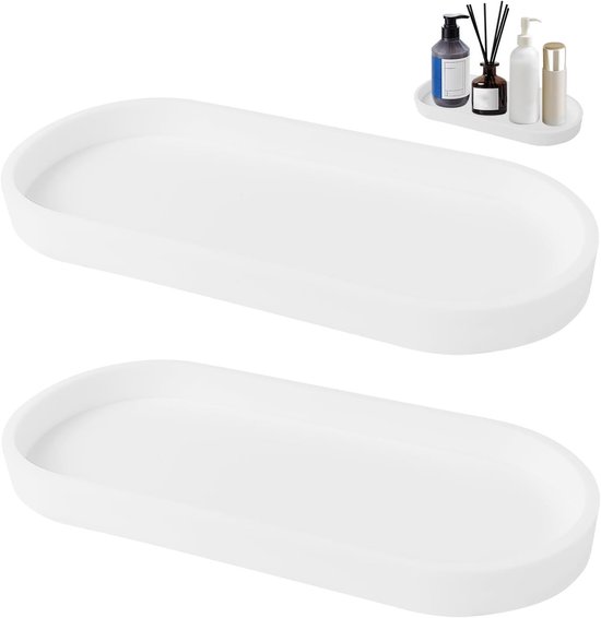 Dekoratives Silikon-badezimmertablett-set – Kleine Aufbewahrungstabletts Für Kosmetikartikel Und Küchenutensilien – Moderne Badezimmeraccessoires Für Waschbecken Und Badewannen