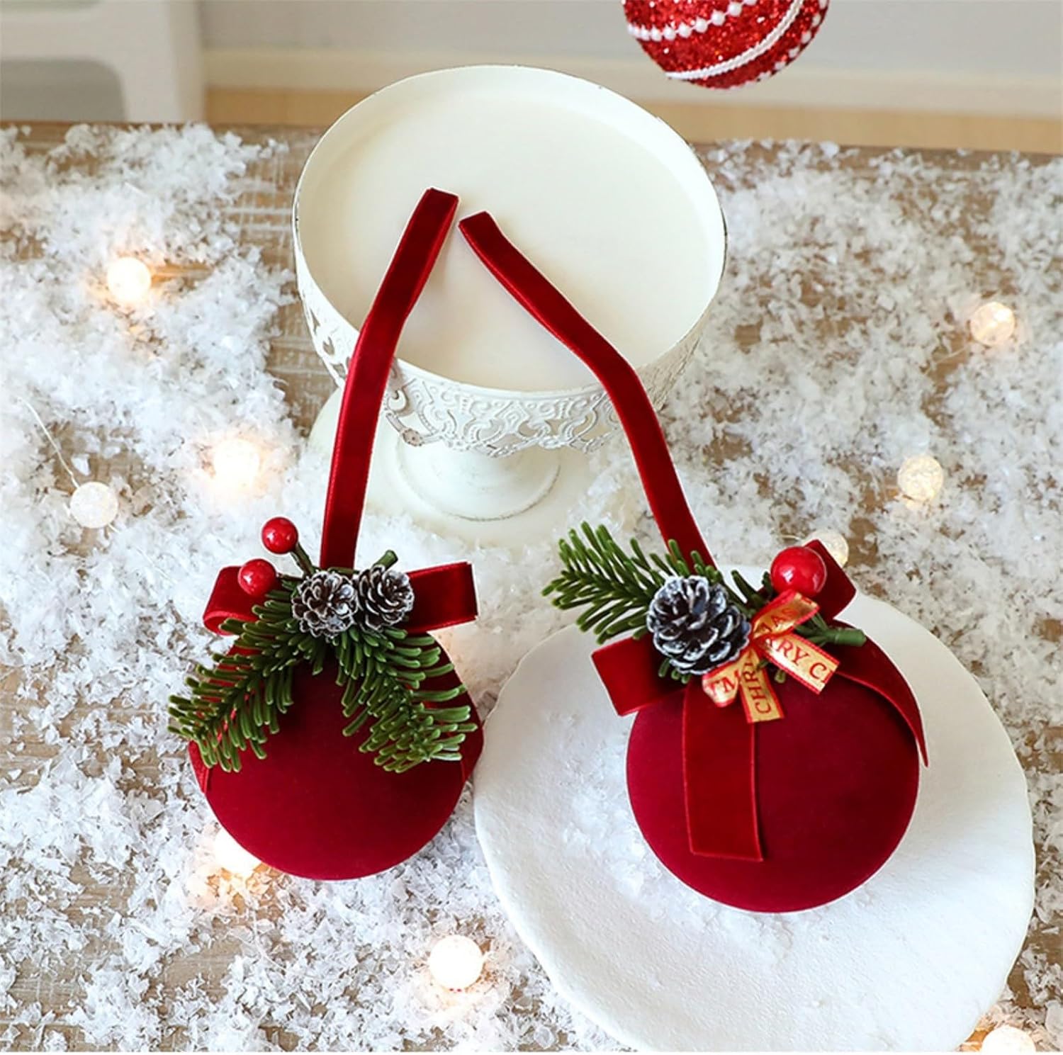 Weihnachtsglocke Als Türhänger – Mit Bogen Und Weihnachtsmann-motiv – Winterliche Weihnachtsbaumdekoration / Gartendekoration / Türschmuck / Bürozaun-accessoire