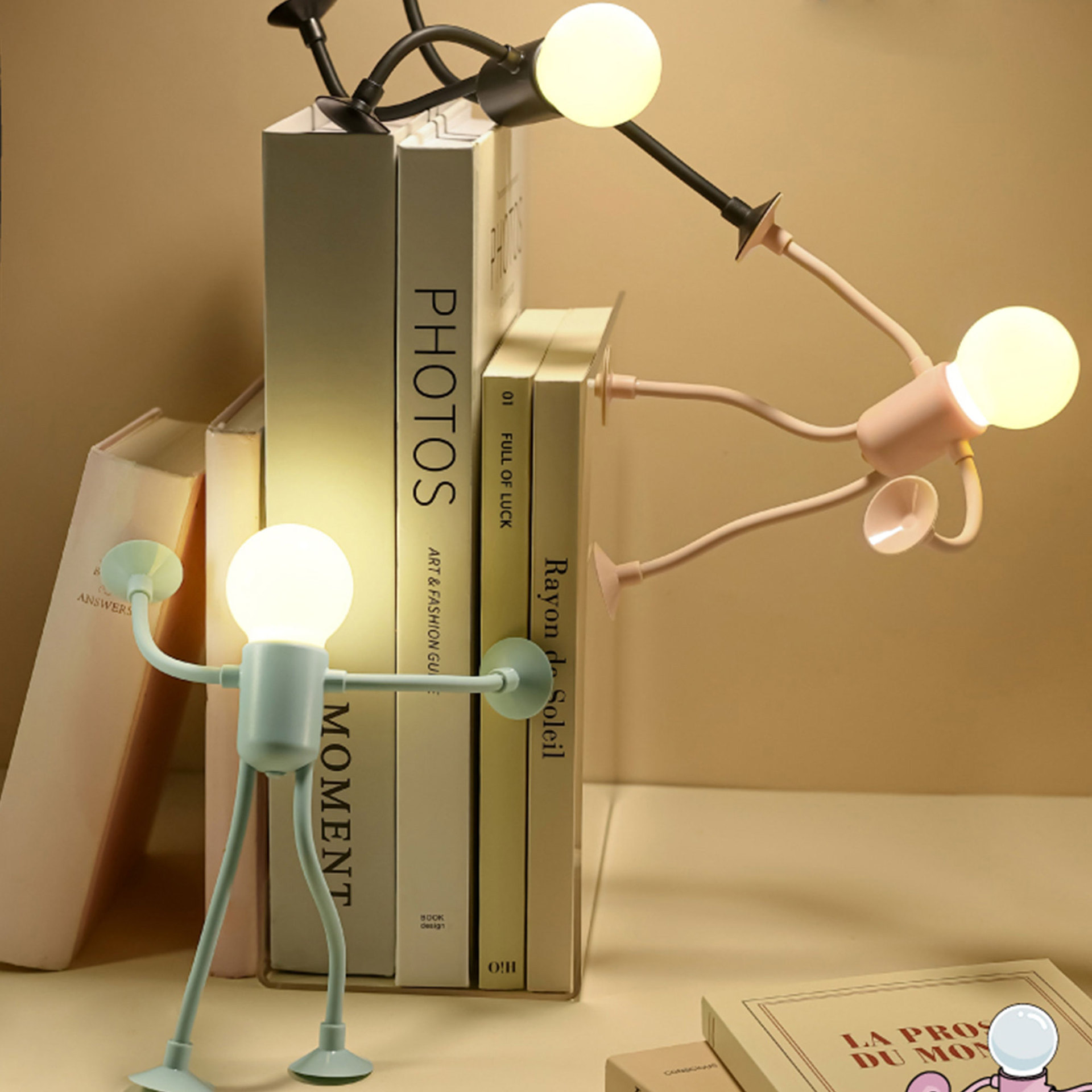 3er-set Lustige Sportler-nachtlampen Mit Saugnapf – Mini-nachtlampen Zum Selbergestalten Für Kinder – Form Veränderbar – Kreative Cartoon-nachtlampe