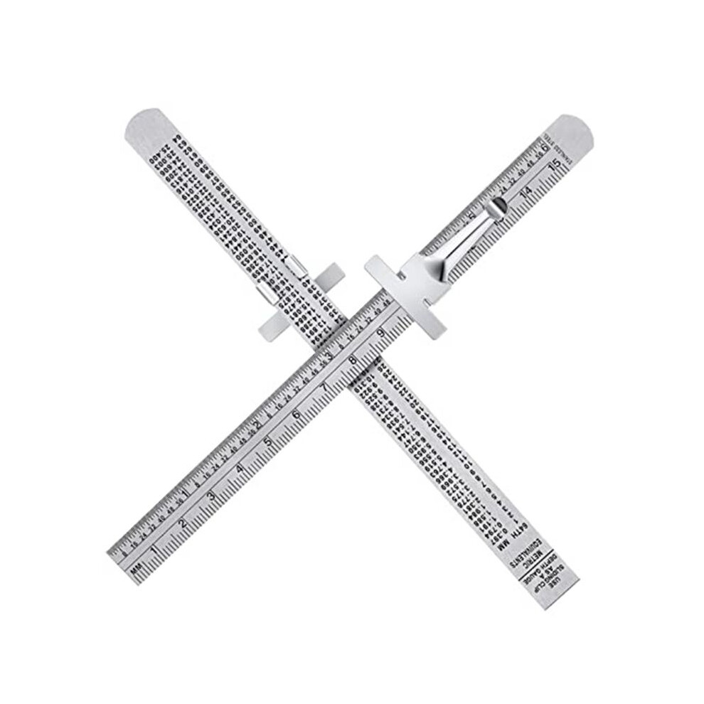 15 Cm (6 Zoll) Langes Taschenlineal Aus Edelstahl Mit Abnehmbarem Clip, Skala, Meterangaben, Metrisch, Imperial