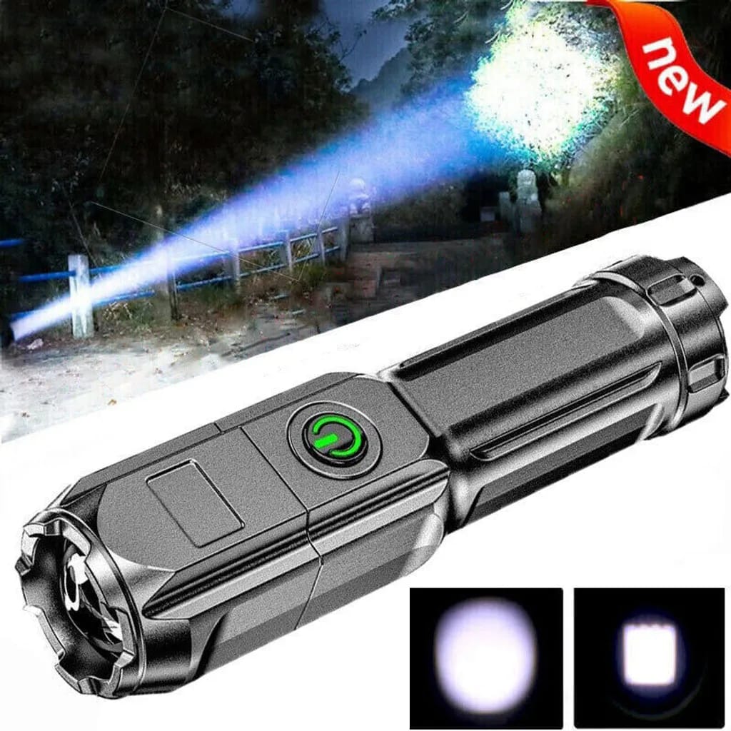 Zwei Helle Led-taschenlampen, Usb-aufladbar, 18650-batterien