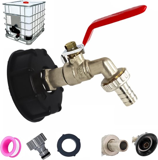 Tankhahnanschluss, Wasserhahnadapter Aus Aluminiumlegierung, Mit 1/2-zoll-aluminiumhahn Und Kunststoffnippel, Für Gartenhähne Und Tankadapter, Einfach Austauschbar Und Langlebig