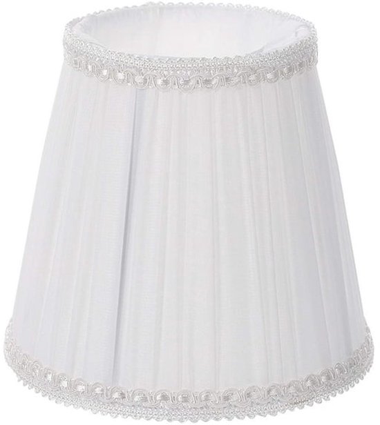 Lampenschirm – Tischlampenschirm – Weißer, Plissierter Röhrenlampenschirm – Klein – Geeignet Für Tisch- Und Stehlampen – 13,5 X 10 Cm