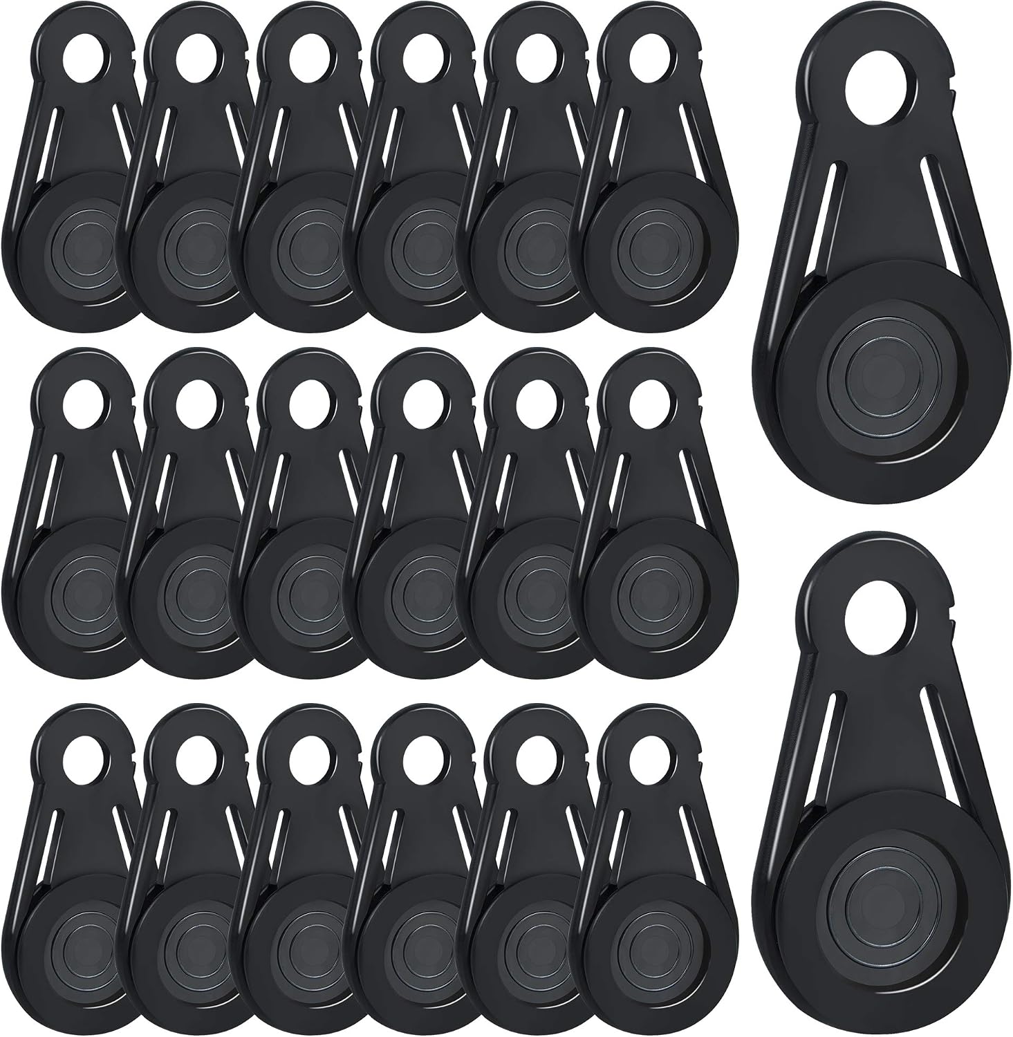 20er-packung Robuste, Abnehmbare, Schwarze, Wasserdichte Stoffclips Für Outdoor-camping, Zelte, Markisen, Planen Und Kunststofffolien