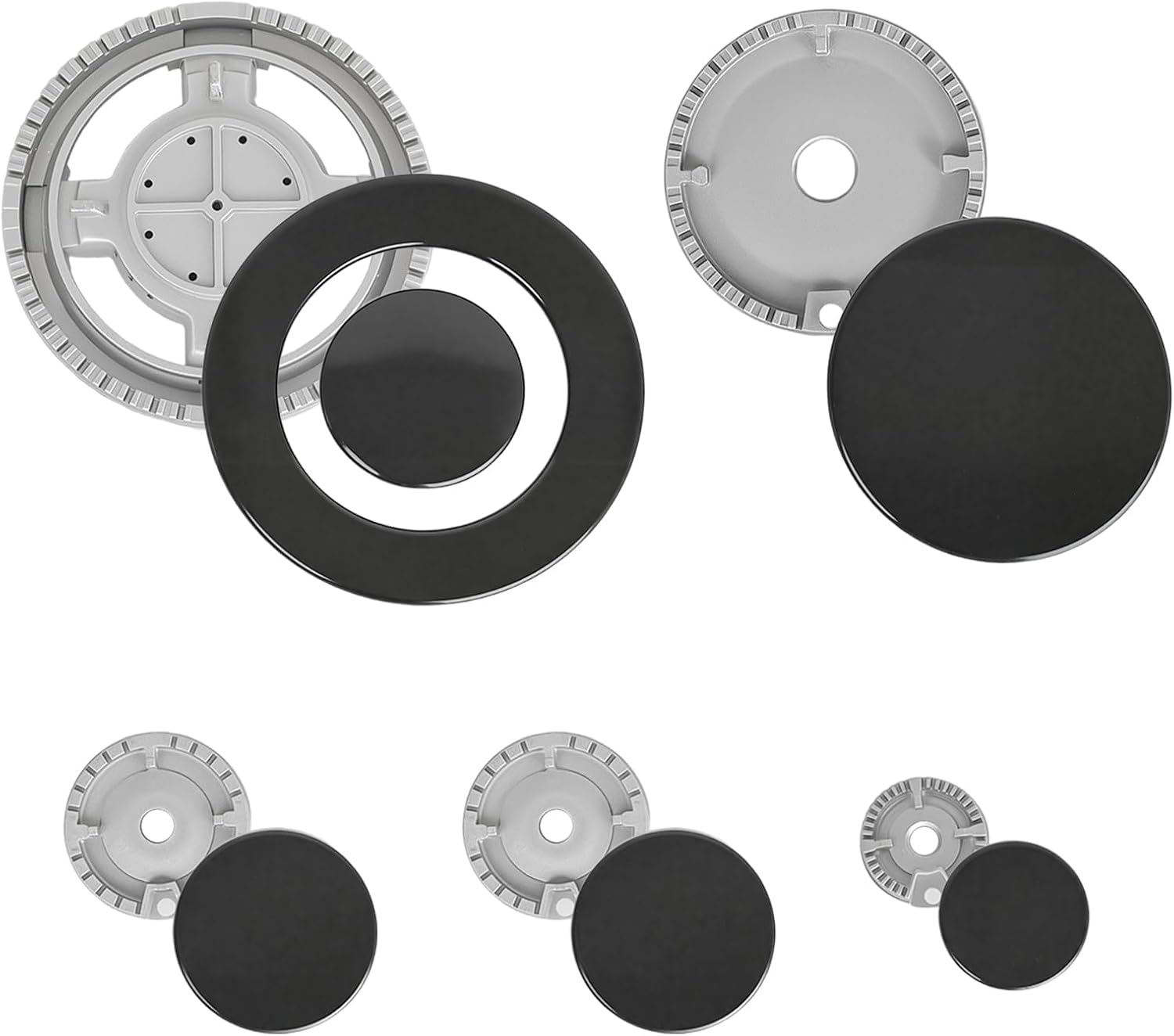 11-teiliges Sa-baf Gasherd-brennerkappen-set – Enthält 1 Extra Große, 1 Große, 2 Mittlere Und 1 Kleine Ersatzkappe