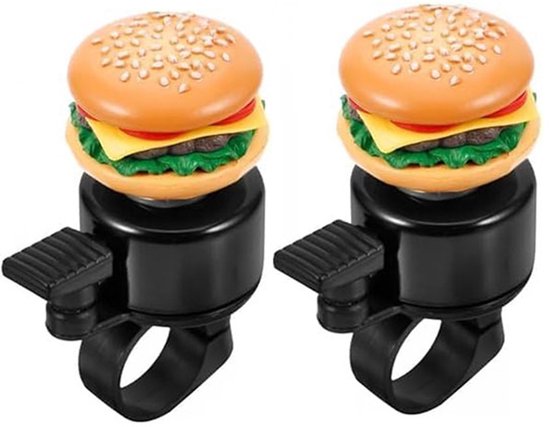 Fahrradklingel, Hamburger-förmige Fahrradklingel, Lustiger Cartoon-cheeseburger, Lauter, Klarer Klang, Für Balance, Roller, Fahrradzubehör, 2er-pack