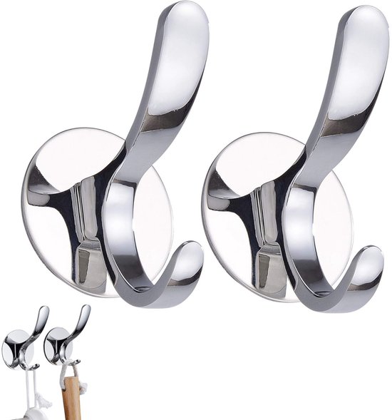 2er-pack, Selbstklebende Haken, Selbstklebende Handtuchhaken, Selbstklebende Kleiderhaken Aus Edelstahl, Selbstklebende Wandkleiderhaken